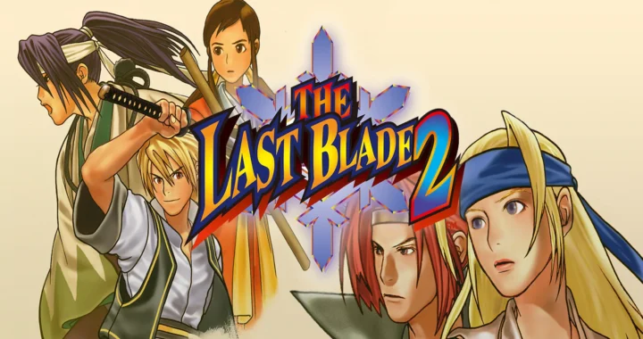 Portada de The Last Blade 2, con varios personajes con distintos peinados sobre un fondo color crema.