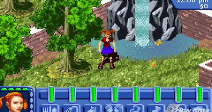 Un chico camina de noche por la ciudad mostrando sus necesidades en pantalla en Los Sims Toman la calle.