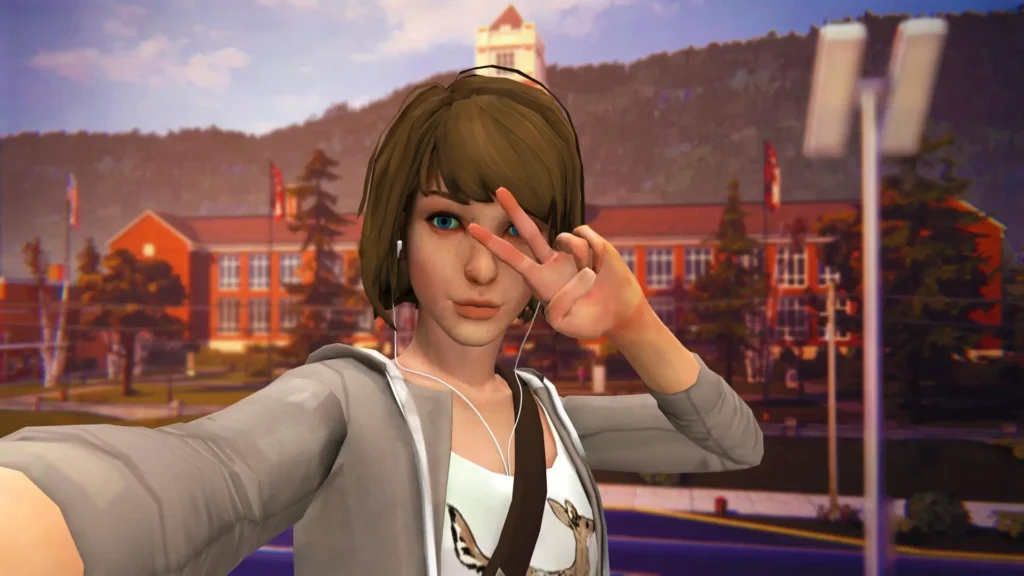 Max se toma un selfie en la academia Blackwell.