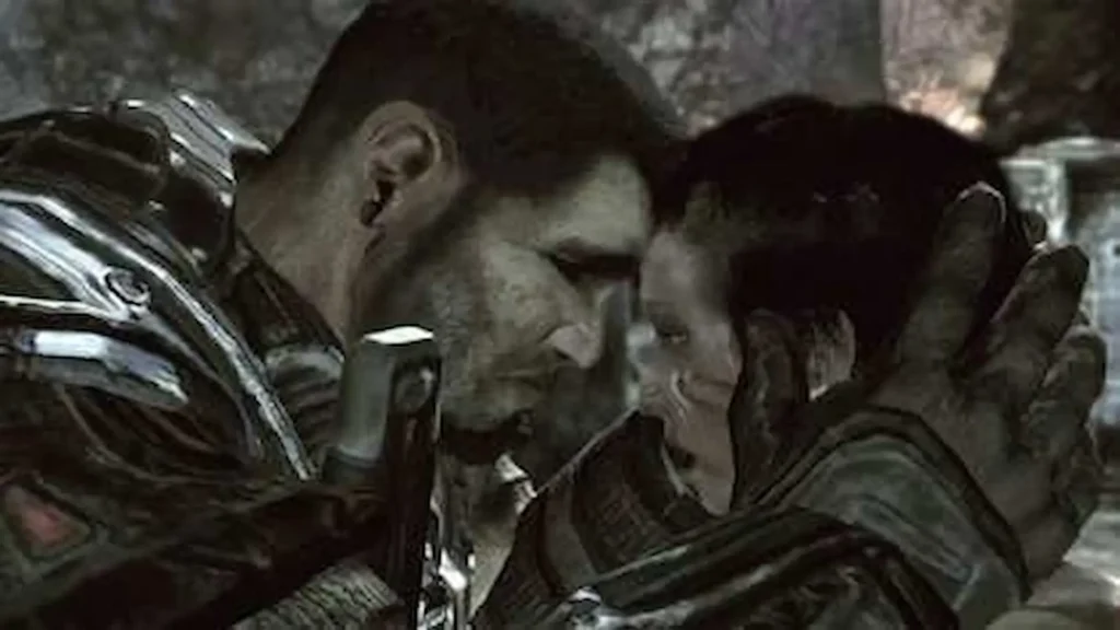 Dominic abraza a María en Gears of War en una de las escenas más emotivas de romances en los videojuegos.