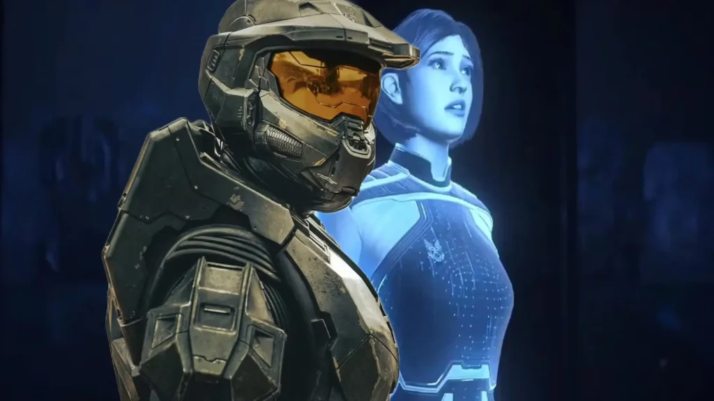 Master Chief y Cortana miran al frente en Halo, mostrando un lazo profundo dentro de romances en los videojuegos.
