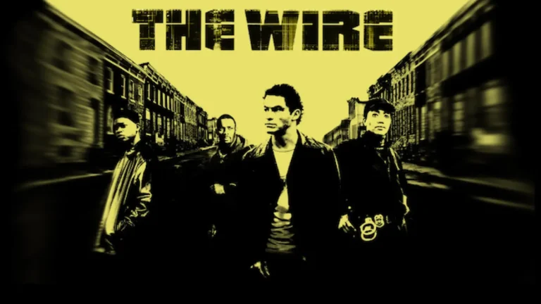Portada, con tonos negros y amarillos, de The Wire, una de tantas series que me enamoraron.