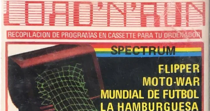 Portada con letras rojas y colores chillones del casete Load N Run número 00.