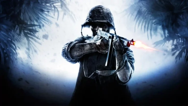 Un soldado estadounidense disparando una Thompson en la portada de Call of Duty World War II.