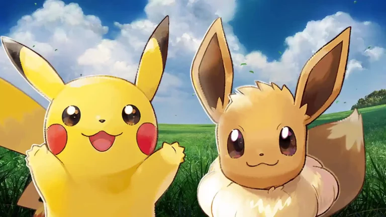 Pikachu y Eevee mirando a la pantalla para contarnos si Pokémon Let's Go da cringe o no.