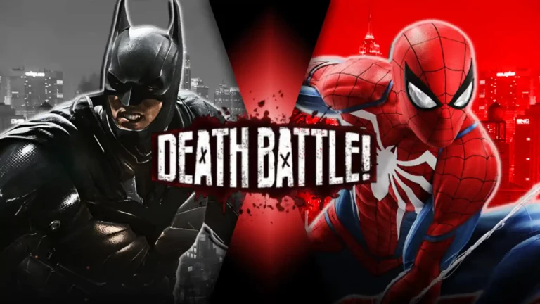 Un cartel que pone Death Battle donde se va a demostrar que Marvel Spider-Man es mejor que Batman Arkham.