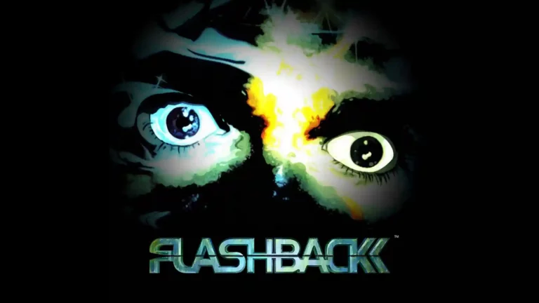 Portada del análisis de Flashback donde vemos unos ojos con expresión de sorpresa rodeados de oscuridad.