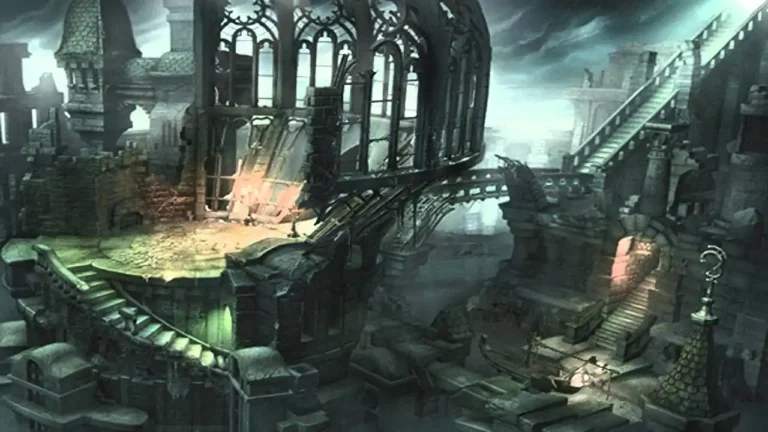 Un escenario aleatorio y abstracto perteneciente a la mazmorra de la Memoria de Final Fantasy IX.