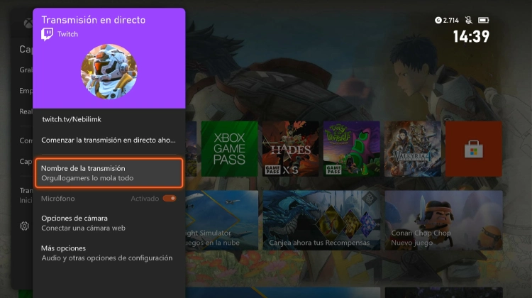 Emitiendo desde Xbox Series
