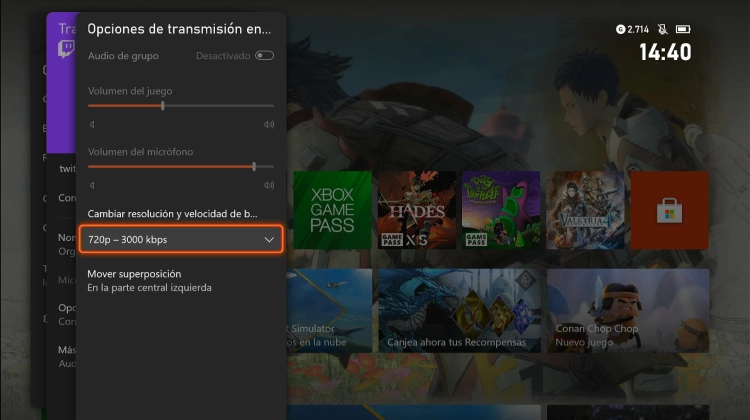 Emitiendo desde Xbox Series