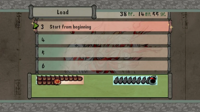 El esencial Autoguardado. Captura del juego OKAMI