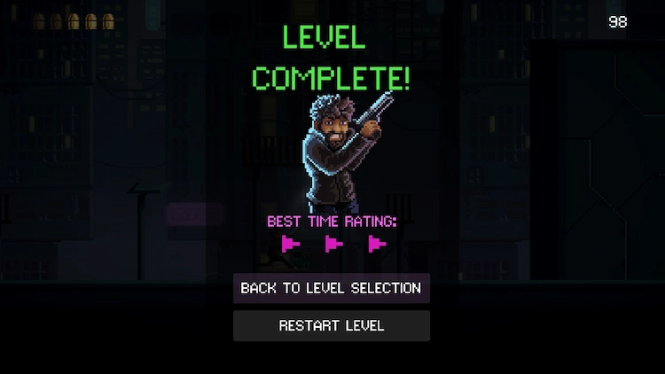 Análisis de Sentry City 4 Pantalla de nivel superado