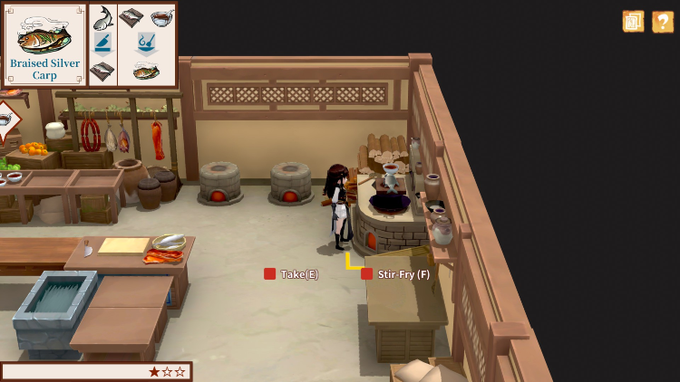 Immortal Life, una vuelta de tuerca a los juegos de granjas 4 El personaje de Immortal Life cocinando un plato de pescado en su casa.