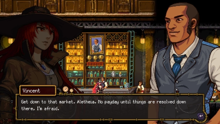 Gestalt: Steam & Cinder, un metroidvania algo especial 7 Un diálogo entre el protagonista y Vicent en Gestalt: Steam & Cinder.