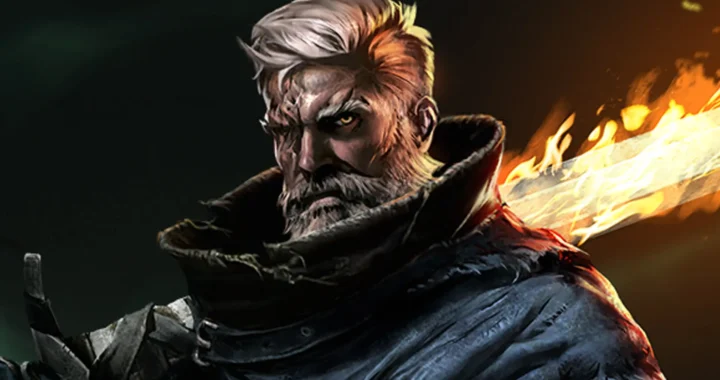 Portada oficial de Age of Darkness que muestra a un héroe solitario frente a la oscuridad y las hordas de criaturas monstruosas.