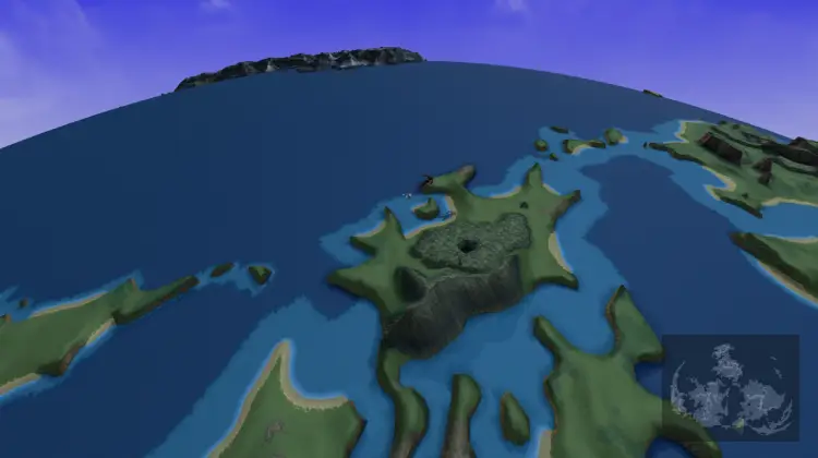 Mapamundi de Final Fantasy VII con el zoom al máximo gracias al mod de Cosmos Gaia, uno de los mejores mods de Final Fantasy VII.