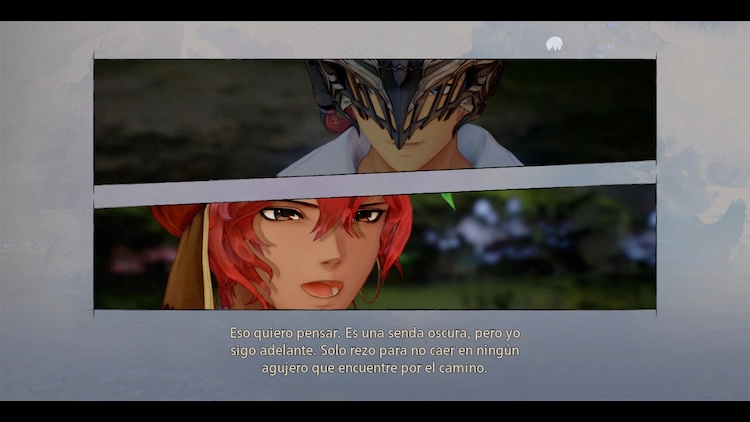 No te aguanto más Tales of Arise 3 Un diálogo entre dos personajes de Tales of Arise separados por dos cuadros.
