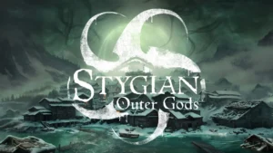 Quería comer pulpo asado y me confundí de libro de recetas. Análisis en Early Access de Stygian: Outer Gods 6 Portada de Stygian: Outer Gods donde vemos el logo del videojuego, formado por tentáculos blancos, sobre un pueblo costero bañado en una luz verde.