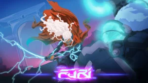 Análisis de Furi: La base donde se asienta Sekiro para ser un gran juego 7 El protagonista del videojuego de Furi, con melena riza blanca y portando una espada de energía, posando para la portada del videojuego.