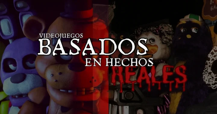 Montaje con animatrónicos y texto “Videojuegos basados en hechos reales” sobre fondo oscuro.