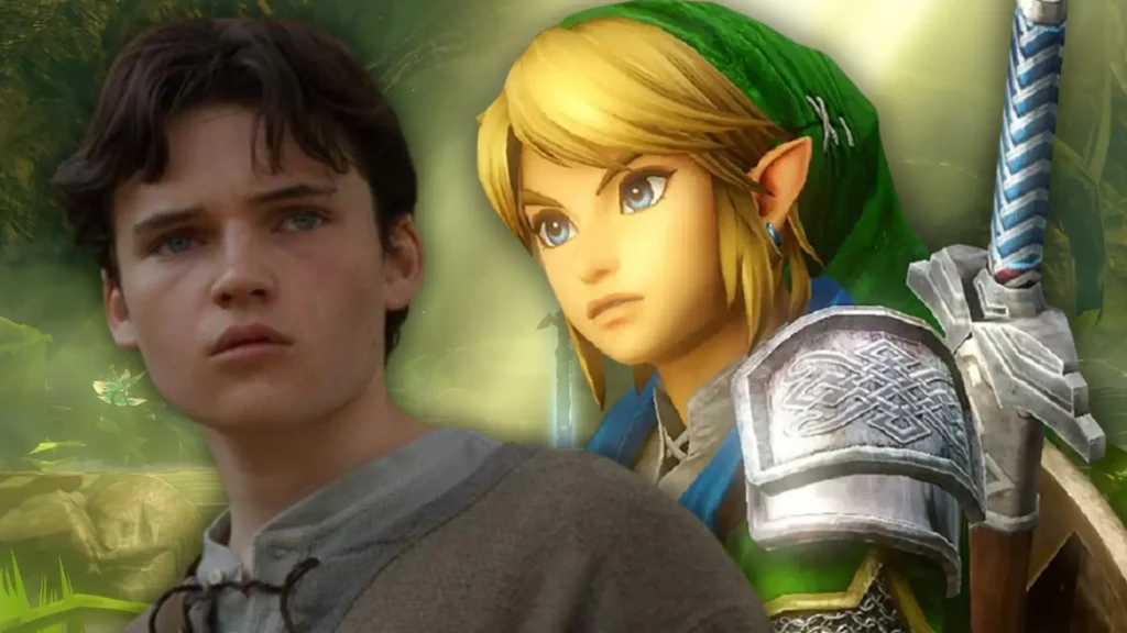 Un joven actor de pelo castaño aparece junto al modelo 3D de Link, especulando sobre el reparto del live-action de The Legend of Zelda.