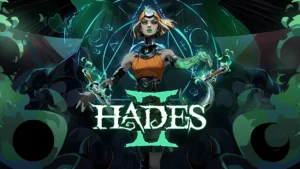 Protagonista de Hades 2 alzando dos armas mágicas entre símbolos arcanos en una ilustración de estilo sobrenatural.