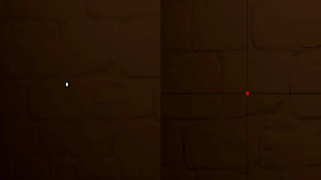 Miras blanca y roja alineadas sobre un muro, mostrando contraste y separación útiles al ajustar códigos de las miras Florescent - Apeks de Valorant.