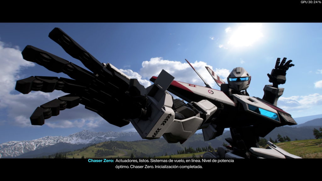 El robot Chaser Zero se presenta en una cinemática de Forza Horizon 6 con subtítulos en español.