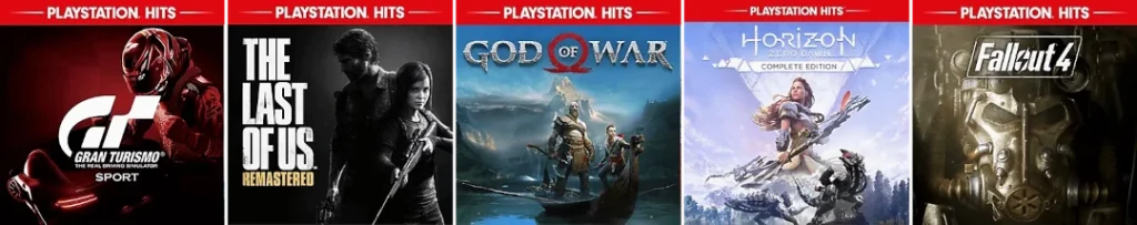 Carátulas de juegos en formato físico que han entrado en PlayStation Hits como The Last of Us, God of War o Horizon: Zero Dawn.